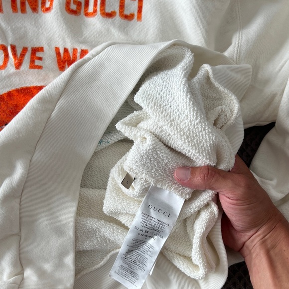 CRYSTAL-EMBELLISHED COTTON HOODIE IN WHITE - Picture 3 of 4